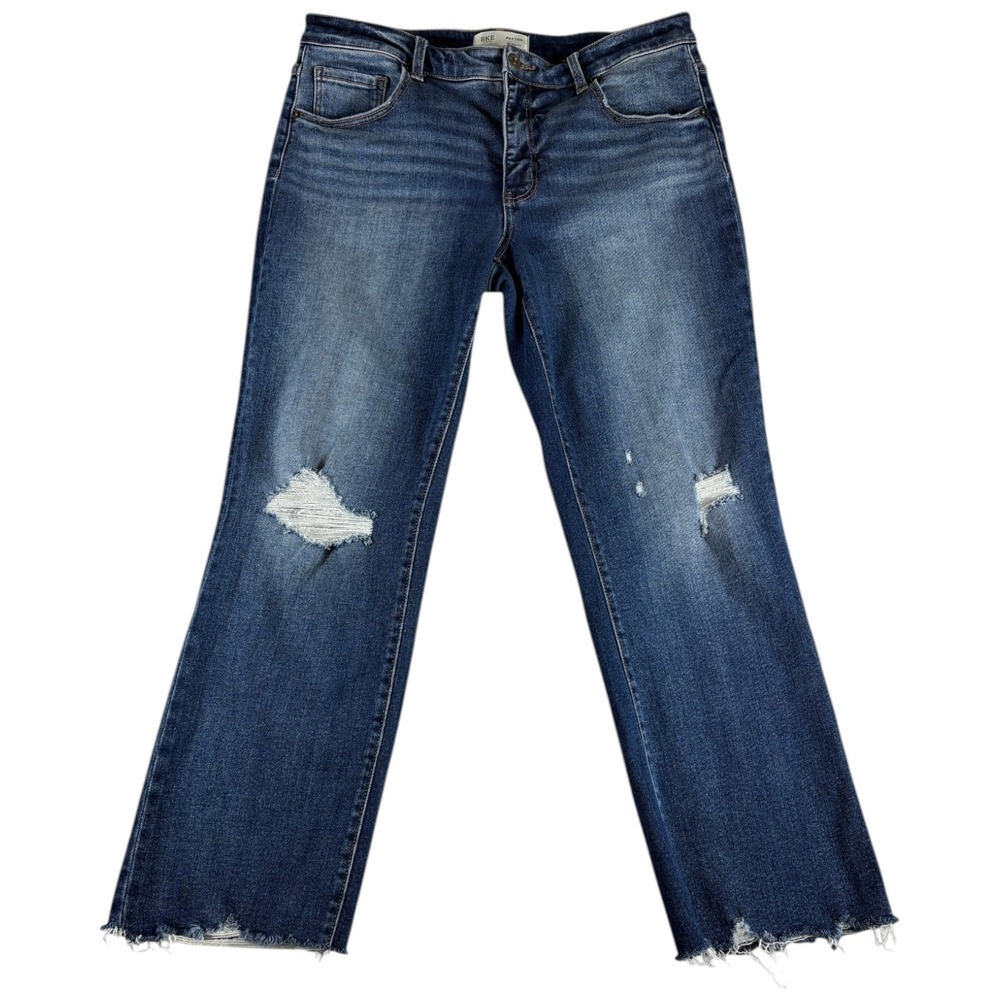 Buckle BKE Payton Cropped Jeans Womens 30x28 Blue Denim Universal Fit Distressed